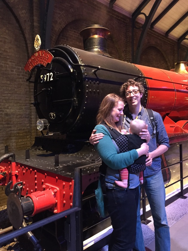 Family photo with the Hogwarts Express